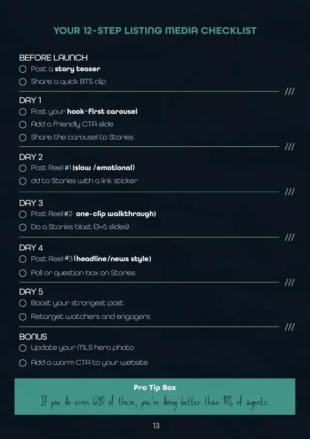 Your 12-step listing media checklist
